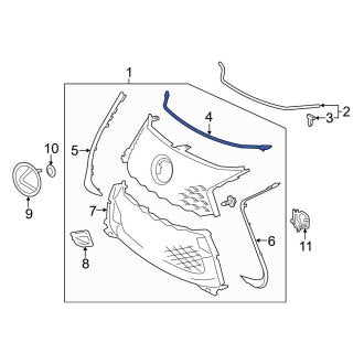 New OEM Front Upper Grille Molding Fits, 2016-2020 Lexus GS - Part # 5271130310