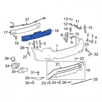 New OEM Rear Bumper Impact Absorber Fits, 2016-2020 Lexus GS - Part # 5261530310