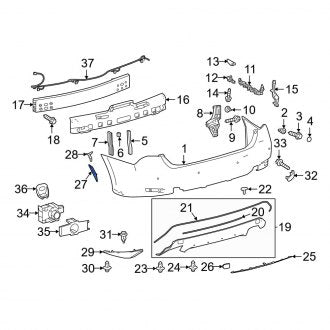 New OEM Rear Right Inner Bumper Trim Fits, 2019-2020 Lexus GS - Part # 5270630010F0