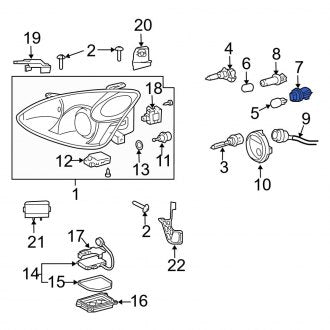 New OEM Front Headlight Socket Fits, 2002-2004 Lexus ES - Part # 9007560028