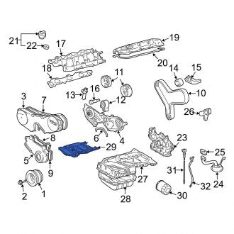 New OEM Engine Oil Sump Windage Tray Fits, 1997-2006 Lexus ES - Part # 121210A011