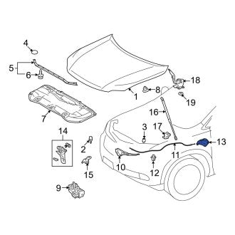 New OEM Front Hood Release Handle Fits, 2012 Lexus ES - Part # 5360152010A4