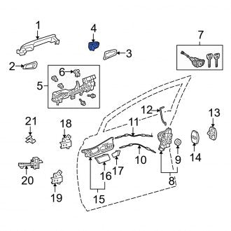 New OEM Front Left Exterior Door Handle Cover Fits, 2017-2020 Lexus GS - Part # 692180E010B0