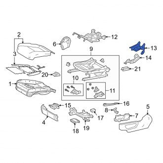 New OEM Front Left Outer Seat Back Recliner Adjustment Mechanism Cover Fits, 2019-2024 Lexus ES - Part # 7187647040C1