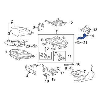 New OEM Front Left Inner Seat Frame Trim Panel Fits, 2019-2024 Lexus ES - Part # 7187447080