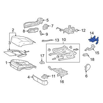 New OEM Front Right Inner Seat Back Recliner Adjustment Mechanism Cover Fits, 2019-2024 Lexus ES - Part # 7187547070C1