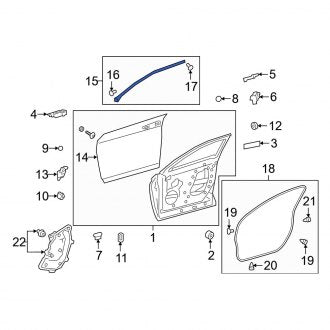 New OEM Front Left Upper Door Shell Seal Fits, 2019-2025 Lexus UX - Part # 6786476020