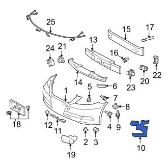 New OEM Front Left Bumper Cover Insulator Fits, 2008-2009 Lexus LS - Part # 5242350010