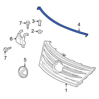 New OEM Front Grille Molding Fits, 2007-2012 Lexus LS - Part # 5311950070