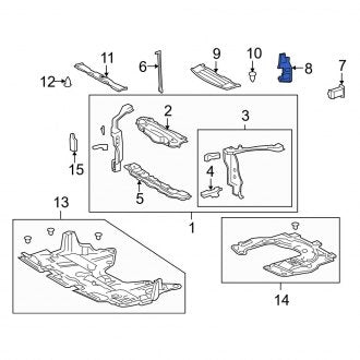 New OEM Front Right Radiator Support Baffle Fits, 2010-2012 Lexus LS - Part # 5329150060