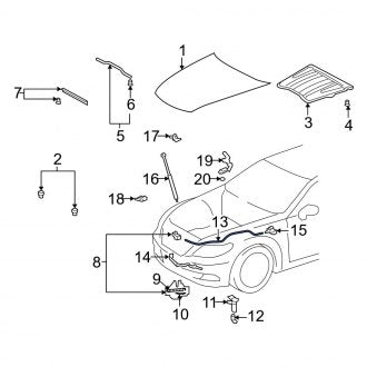 New OEM Front Hood Release Cable Fits, 2007-2017 Lexus LS - Part # 5363050070