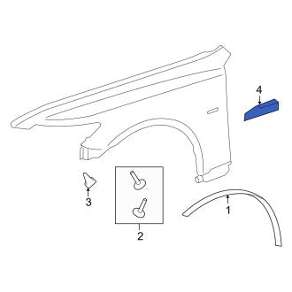 New OEM Front Left Fender Molding Fits, 2007-2012 Lexus LS - Part # 7560250050A2