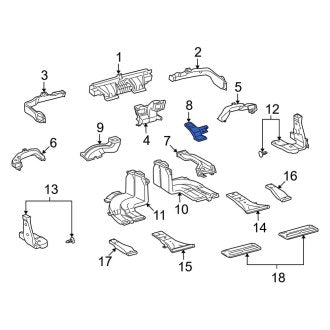New OEM Front Right Lower Instrument Panel Air Duct Fits, 2007-2017 Lexus LS - Part # 8721150120