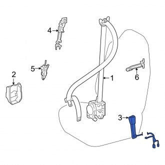 New OEM Rear Right Seat Belt Receptacle Fits, 2010-2012 Lexus LS - Part # 7347050020A2