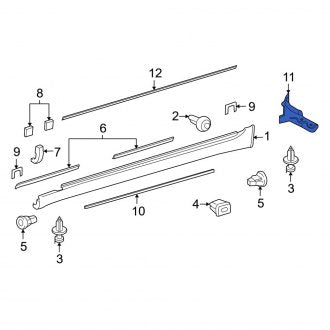 New OEM Left Rocker Panel Molding Bracket Fits, 2008-2012 Lexus LS - Part # 7586650130