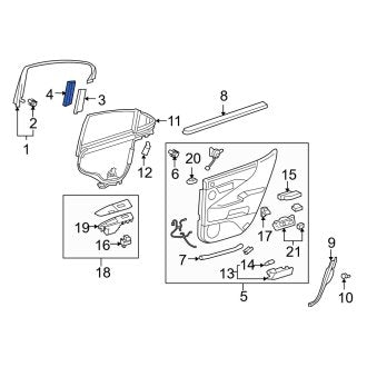 New OEM Rear Right Door Applique Fits, 2008-2012 Lexus LS - Part # 6227550020