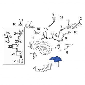 New OEM Fuel Tank Shield Fits, 2008-2012 Lexus LS - Part # 7760750050