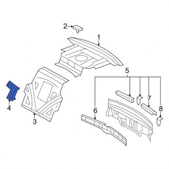 New OEM Rear Right Rear Body Panel Extension Fits, 2008-2016 Lexus LS - Part # 6422750050