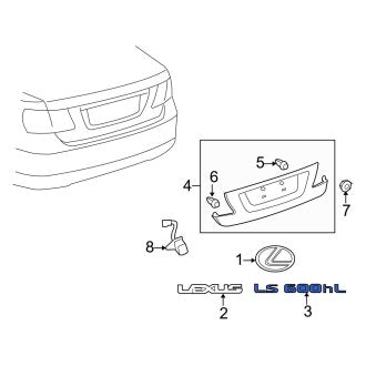 New OEM Rear Deck Lid Emblem Fits, 2008-2012 Lexus LS - Part # 7544350040