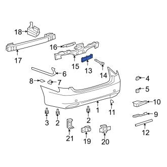 New OEM Rear Left Bumper Cover Reinforcement Fits, 2007-2012 Lexus LS - Part # 5218850040