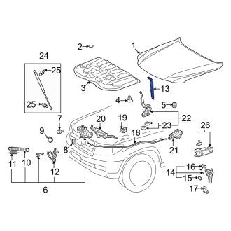 New OEM Front Hood Latch Support Fits, 2008-2011 Lexus LX - Part # 5320960120