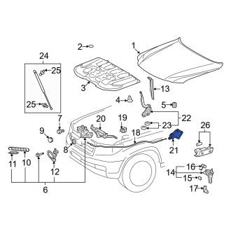 New OEM Front Hood Release Handle Fits, 2008-2010 Lexus LX - Part # 5360152010B6