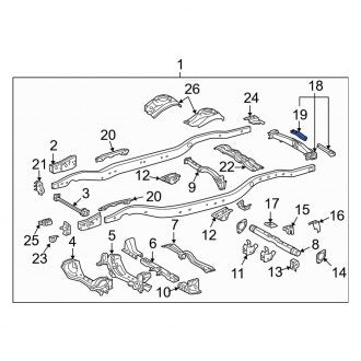 New OEM Rear Left Chassis Frame Reinforcement Fits, 2008-2011 Lexus LX - Part # 5163B60010