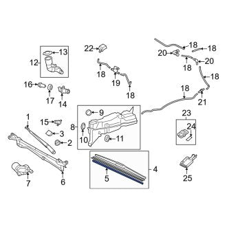 New OEM Front Left Windshield Wiper Blade Refill Fits, 2007-2012 Lexus ES - Part # 8521406140