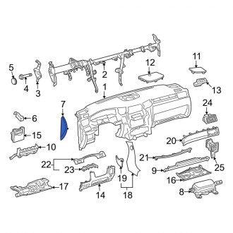 New OEM Left Instrument Panel Side Cover Fits, 2008-2011, 2013-2021 Lexus LX - Part # 5531860051C0