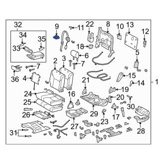 New OEM Center Left Outer Seat Belt Guide Fits, 2008-2010 Lexus LX - Part # 7337560060B0