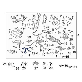 New OEM Center Left Power Seat Wiring Harness Fits, 2008-2011, 2013-2015 Lexus LX - Part # 8219460030