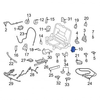 New OEM Center Left Seat Back Recliner Adjustment Mechanism Cover Fits, 2008-2011 Lexus LX - Part # 7183460150B0