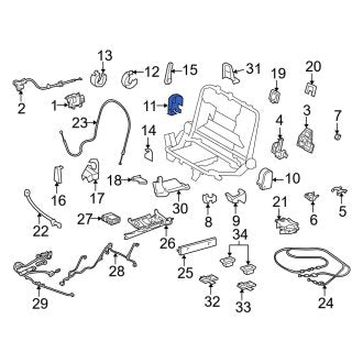 New OEM Rear Left Upper Outer Seat Back Recliner Adjustment Mechanism Cover Fits, 2008-2011 Lexus LX - Part # 7184460090A0