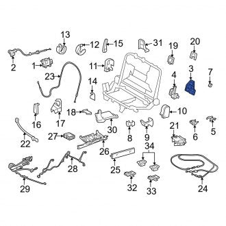 New OEM Rear Right Folding Seat Latch Release Handle Bezel Fits, 2008-2011 Lexus LX - Part # 7266860030A0