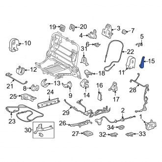 New OEM Rear Left Folding Seat Latch Release Handle Fits, 2008-2011, 2013-2015 Lexus LX - Part # 7205860080