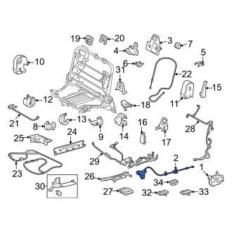 New OEM Center Left Folding Seat Release Cable Fits, 2008-2010 Lexus LX - Part # 7892060110