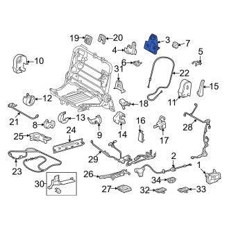 New OEM Rear Left Folding Seat Latch Release Handle Bezel Fits, 2008-2011 Lexus LX - Part # 7266860040A0