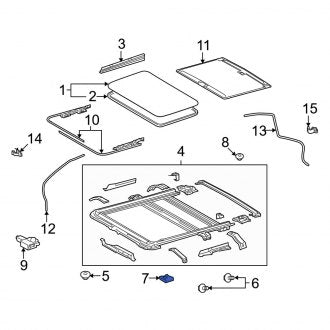 New OEM Genuine Lexus, Sunroof Frame Bracket - Part # 6326360020