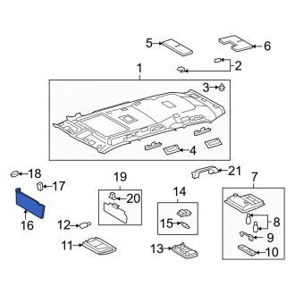 New OEM Left Sun Visor Fits, 2008-2011, 2013-2021 Lexus LX - Part # 7433060070B0