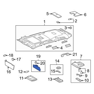 New OEM Right Sun Visor Fits, 2008-2011, 2013-2021 Lexus LX - Part # 7433060060B0