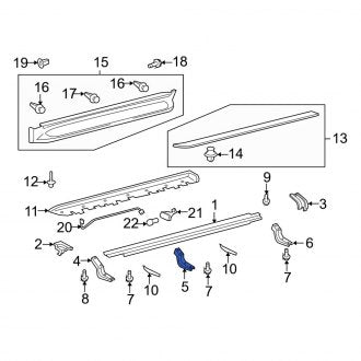 New OEM Center Right Running Board Mounting Bracket Fits, 2008-2011, 2013-2021 Lexus LX - Part # 5179560100