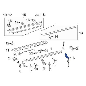 New OEM Rear Running Board Mounting Bracket Fits, 2008-2011, 2013-2021 Lexus LX - Part # 5179760120