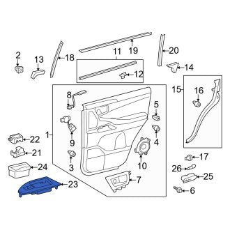 New OEM Rear Right Door Switch Trim Panel Fits, 2008-2010 Lexus LX - Part # 7427160200B0