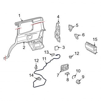 New OEM Rear Fuel Filler Door Release Cable Fits, 2008-2011, 2013-2021 Lexus LX - Part # 7703560140