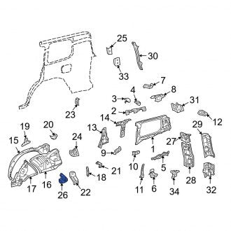 New OEM Right Wheel Housing Bracket Fits, 2008-2011, 2013-2021 Lexus LX - Part # 6164360040