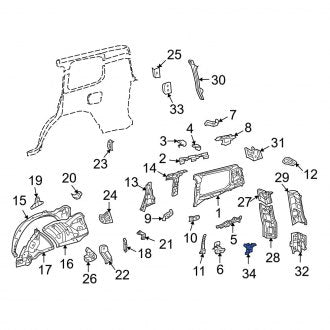 New OEM Right Side Body Panel Reinforcement Fits, 2008-2011, 2013-2021 Lexus LX - Part # 6105560010