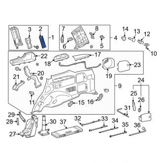 New OEM Rear Seat Belt Anchor Plate Cover Fits, 2008-2011 Lexus LX - Part # 7313960010A0