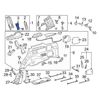 New OEM Rear Right Instrument Panel Air Duct Fits, 2008-2011, 2013-2021 Lexus LX - Part # 8722060020