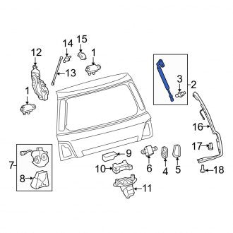 New OEM Left Liftgate Lift Support Fits, 2008-2009 Lexus LX - Part # 6896069055