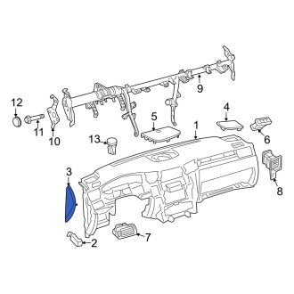 New OEM Right Instrument Panel Side Cover Fits, 2013-2021 Lexus LX - Part # 5531760021A2